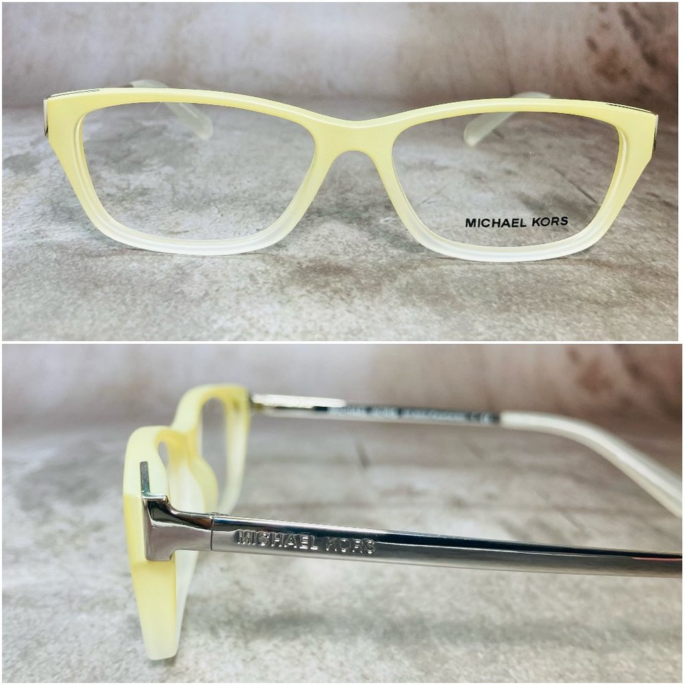 Michael Kors Rectangular Ivory Silver Eyeglasses Frames NWOT
